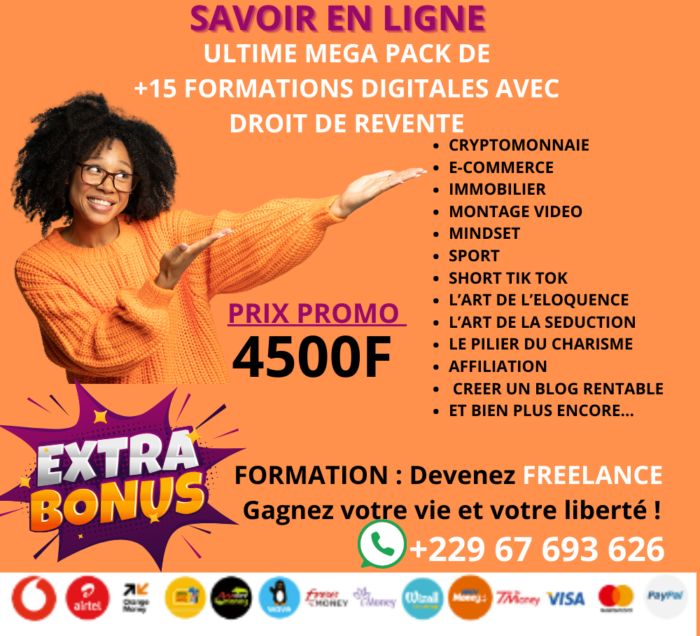 ULTIME MEGA PACK DE +15 FORMATIONS DIGITALES AVEC DROIT DE REVENTE