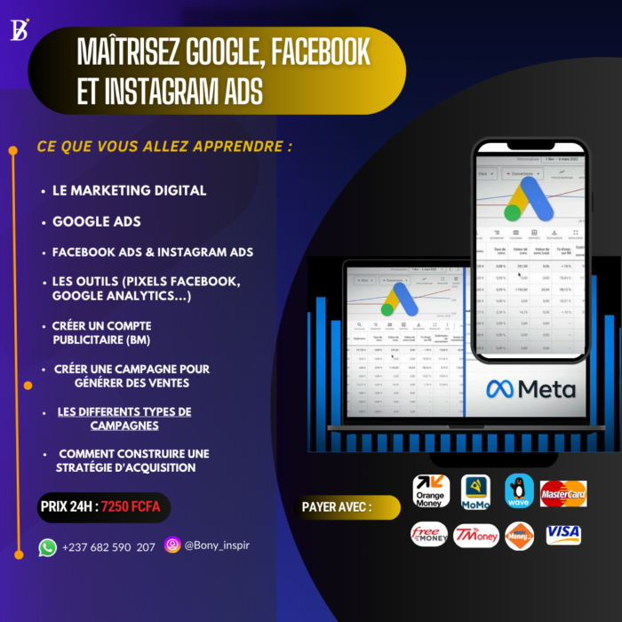 Maîtrisez Google, Facebook et Instagram Ads