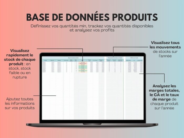 Gestion des stocks | Inventaire des stocks | Tableau gestion des stocks | Template Google Sheets | Modèle auto entreprise – Image 6