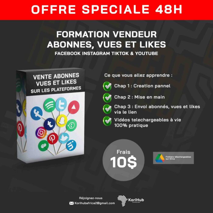 Formation Revendeur Abonnés, Vues & Likes