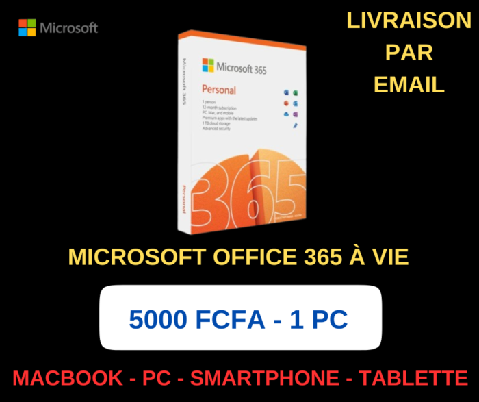 MICROSOFT OFFICE 365 à VIE