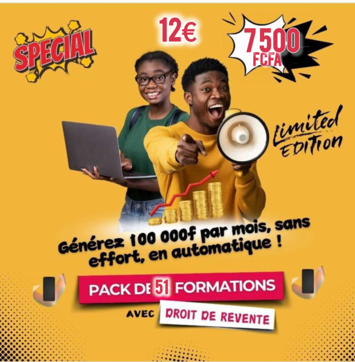 EXTRAORDINAIRE PACK DE 51+ FORMATIONS A SEULEMENT 7.500 FCFA – Image 2