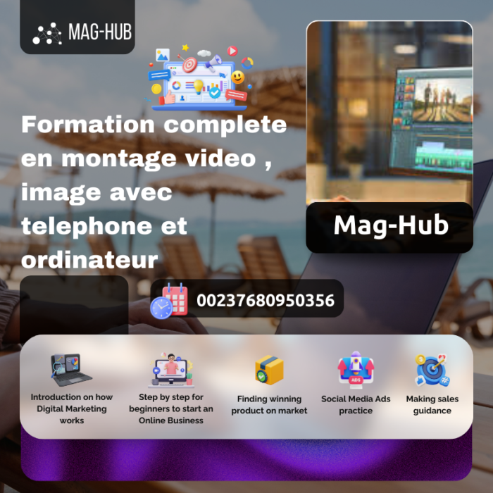 PACK DE FORMATION COMPLETE EN MONTAGE VIDEO AVEC TELEPHONE ET PC